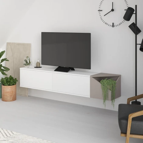 Тумба подвесная AULOS TV STAND LEVE (ЛДСП/Белый) арт.LEV00505