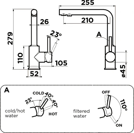 Смеситель Omoikiri Nakagawa 2 Plus 4994343 для кухонной мойки
