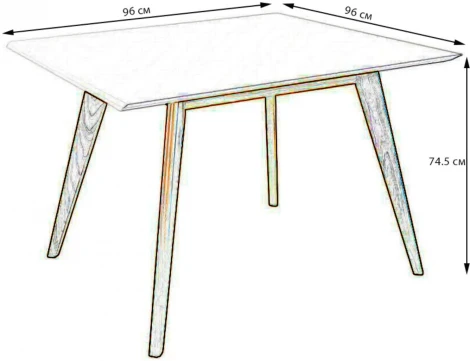 Стол R-Home Лунд 960*960 Белый Темный орех