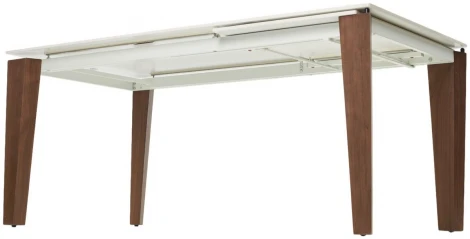 Стол ЭЗМИР (ESMIR) 160 цвет АРАБЕСКАТО (MATTE ARABESCATO SOLID CERAMIC) / ОРЕХ, ®DISAUR M-City 64389