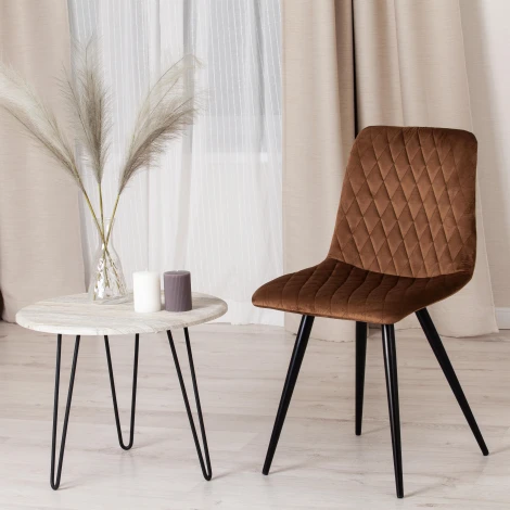 Стул CHILLY X (mod. 7096-1) ткань/металл, 45x53х88 см, высота до сиденья 50 коричневый barkhat 12/черный Tetchair 17250