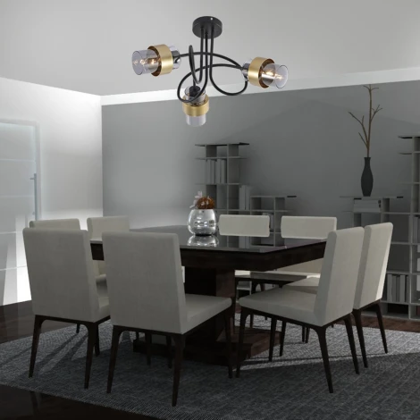 Потолочная люстра Escada Hurricane 1139/3P Black/Gold E14*40W