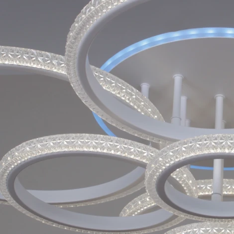 Потолочная люстра светодиодная на штанге с регулировкой цветовой температуры и яркости, с ночным режимом и RGB Reluce 06333-0.3-08C WH (RGB)