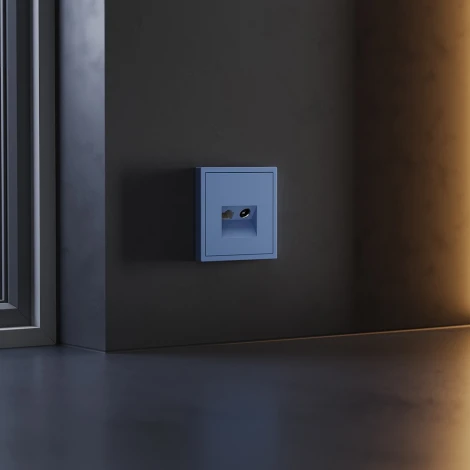 Накладка для розетки TV+RJ45 кат. 6 (деним) Voltum S70 VLS002715