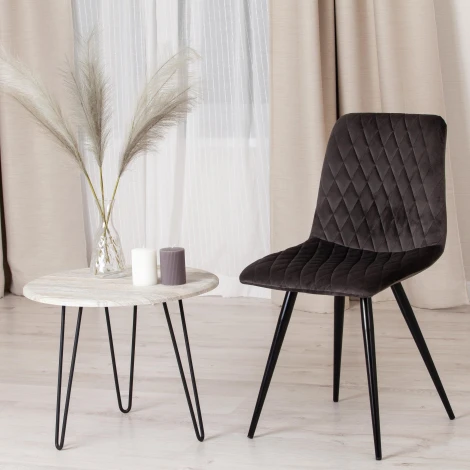 Стул CHILLY X (mod. 7096-1) ткань/металл, 45x53х88 см, высота до сиденья 50 темно-серый barkhat 14/черный Tetchair 17252