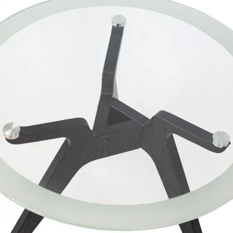 Стол журнальный Рилле 449 черный/стекло прозрачное Mebelik 009586