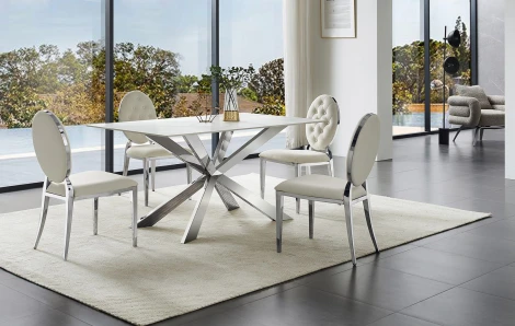 Стол T 088 (160) камень белый матовый Calacata