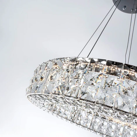 Подвесная люстра светодиодная хрустальная с пультом с регулировкой цветовой температуры Modelux MODELUX ML.331.600 CR