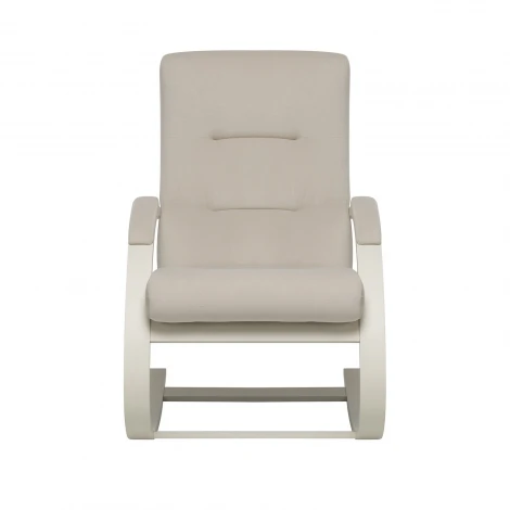 Кресло-качалка Leset Милано 4687206966772 Фанера,Береза,Шпон, Велюр, Бежевый, Слоновая кость