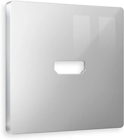 Лицевая панель Ambrella Volt ALFA (Серебро глянец) для HDMI розетки QUANT AP4140