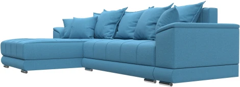 Диван угловой НордСтар левый угол (Голубой/Рогожка) Лига Диванов арт.123502L
