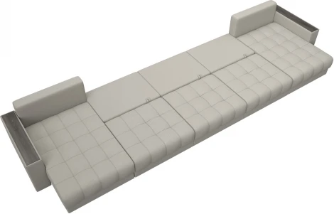 Диван П-образный с декором Лига-049 НПБ Мегалонг Лига Диванов (Рогожка) арт.128518