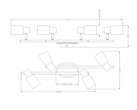 Спот на штанге Globo Kati 54913-4 (220V, круглые)