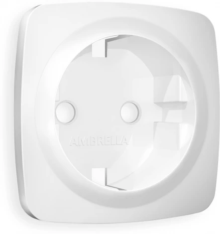 Лицевая панель Ambrella Volt OMEGA (Белый матовый) для электрической розетки с/з QUANT OP1260