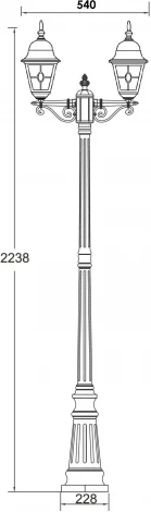 Наземный фонарь Oasis Light QUADRO M lead GLASS 79909MAlgY Bl (220V, фонарь, IP44)
