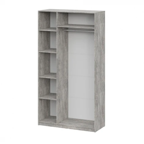 Шкаф распашной Арника ШК 5 (1200), Цемент светлый, Белый шагрень