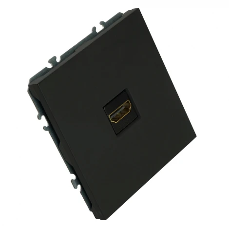 Розетка HDMI (черный уголь, soft touch) Stekker Эмили 50171