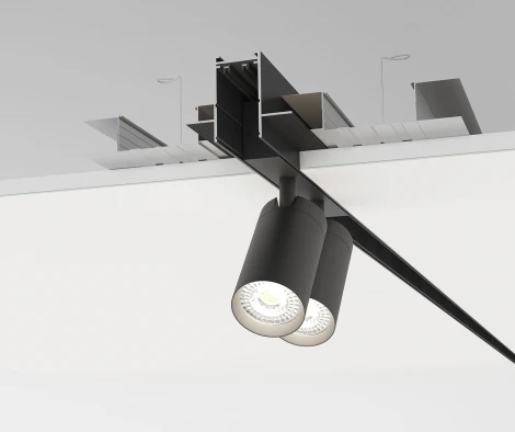 Встраиваемый шинопровод под гипсокартон однофазный 220V Denkirs SMART HIDE TR2013-BK