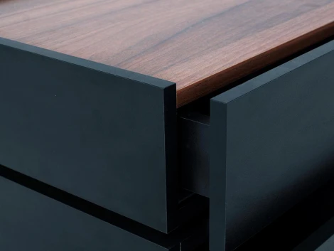 Тумба прикроватная Licata ОГОГО 717120 (черный, орех дижон)