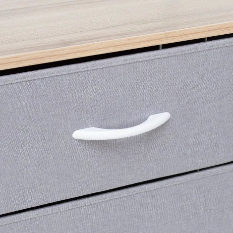 Комод Leset Ноа с вешалкой (Сталь,Искусственный лен/Светло-серый) арт.2500000225543