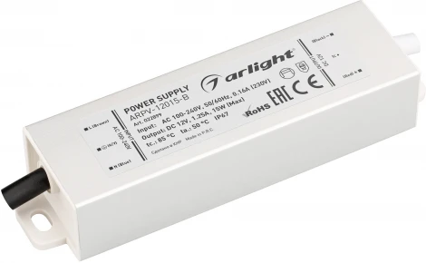 Блок питания ARPV-12015-B (12V, 1.3A, 15W) (IP67 Металл) 022899 Arlight ARPV