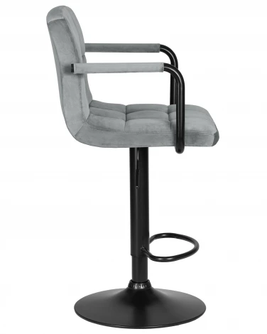 Набор 2 шт стул барный DOBRIN KRUGER ARM BLACK (серый велюр (MJ9-75))