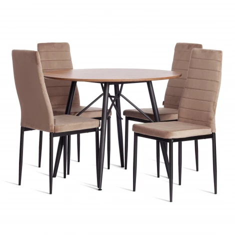 Стул Easy/Изи (мод. JSC02-1)/1 шт. в упаковке металл, флок, 41х52х96см, бежевый HLR8/черный Tetchair 24599