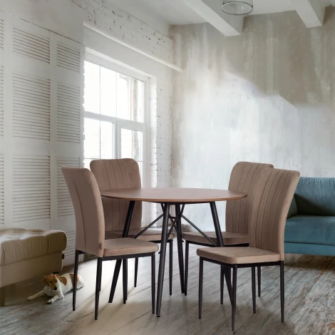 Стул VERTER (mod. BC577-DC) / 2 шт. в упаковке Tetchair (Металл,Флок/Бежевый) арт.24370