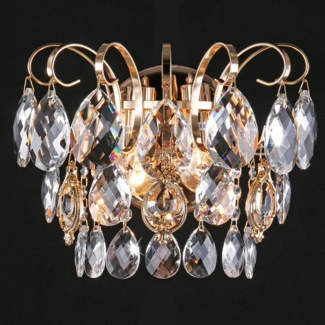 Настенный светильник Eurosvet Crystal 10081/2 золото/прозрачный хрусталь Strotskis