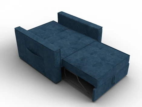 Кресло-кровать Лига-104 (80) (ЛДСП,Брус,Фанера,Велюр/Синий) Лига Диванов 134850