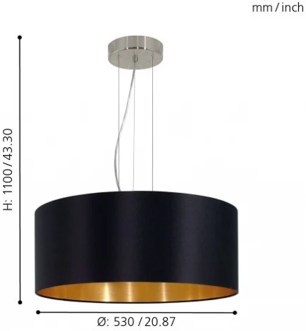 Подвесной светильник Eglo Maserlo 31605 (220V, на тросе, круглые)