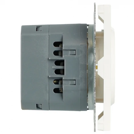 Розетка с заземлением и шторками с USB Type A+С (белый фарфор, soft touch) Stekker Эмили 50217