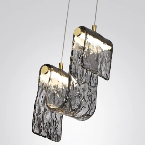 Подвесной светильник светодиодный Odeon Light Flow 5106/11L золотой брашинг/дымчатый металл/стекло LED x 11W 4000K (220V, на проводе)