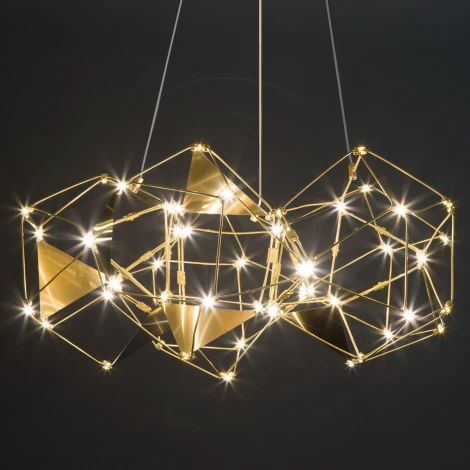 Подвесной светильник светодиодный Eurosvet Uma 90369/5 медь (220V, на тросе)