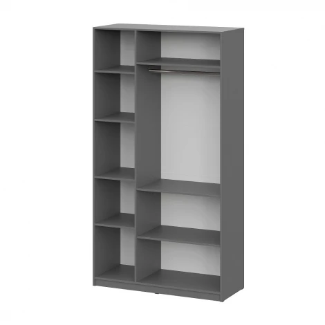 Шкаф распашной с наполнением Арника (7 полок + штанга) ШК 5 (1200), Графит