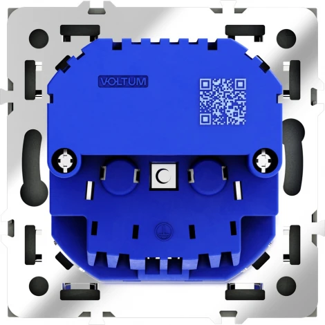 Розетка с заземлением, шторками и USBх2 (графит) Voltum S70 VLS040407