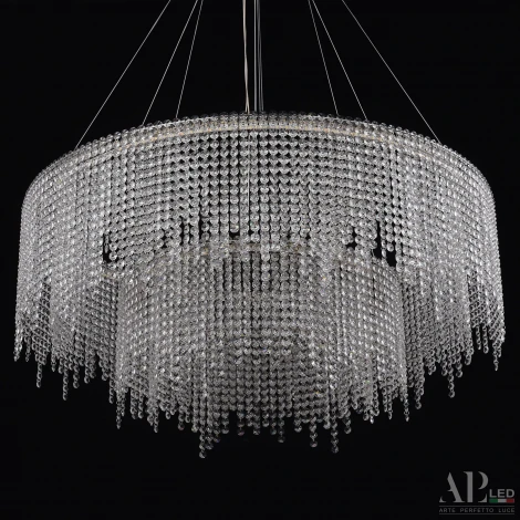Подвесная люстра светодиодная APL LED Sicilia SH02.93.2D.B.Ni.4000 (220V, хрусталь, на тросе)