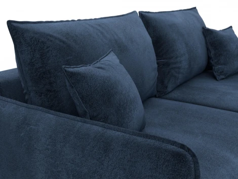 Диван прямой Лига-064 НПБ (ДСП/Дерево/Велюр/Синий) Лига Диванов 129609