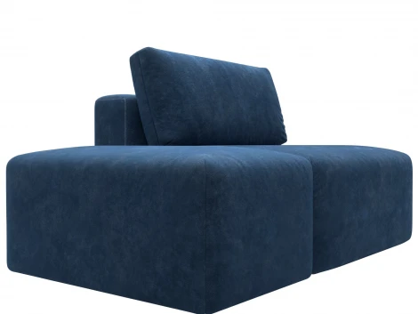 Модули диван и пуф Лига-060 НПБ (ЛДСП,Брус,Фанера,Велюр/Синий) Лига Диванов 129605