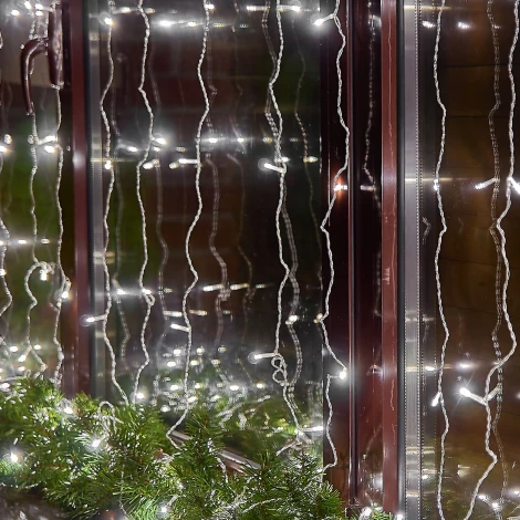 Занавес светодиодный, 3х3м. 192 светодиода, белый свет Uniel ULD-C3030-192/DTA WHITE IP20