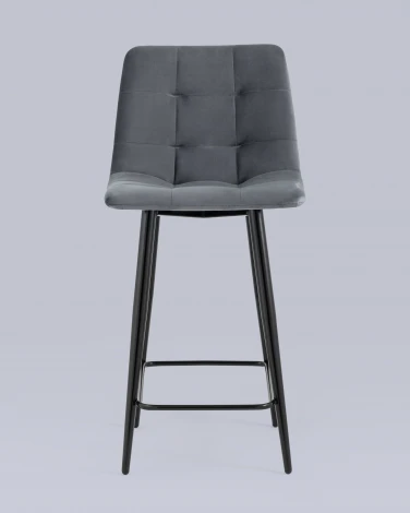 Стул полубарный Stool Group Джанго велюр тёмно-серый высота сиденья 60 см УТ000035296