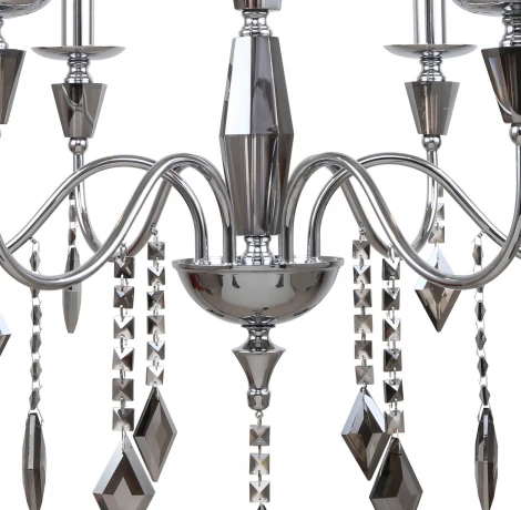 Подвесная люстра Grace 1053/09/06P (220V, хрусталь, подвески, на цепи, подсвечник, свеча, кольцо)