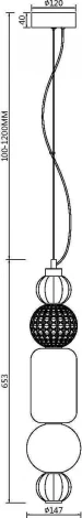 Подвесной светильник Collar P069PL-L35G3K Maytoni (LED, 220V, на проводе, шарики)