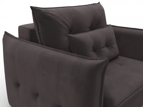 Кресло Лига-100 НПБ (ДСП,Фанера,Велюр/Коричневый) Лига Диванов 136998