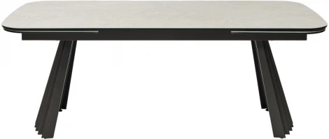 Стол M-City ASTRID 200 TL-102 Бежевый мрамор, испанская керамика / Темно-серый каркас
