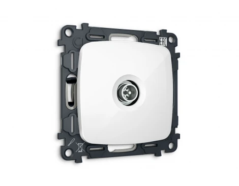 Комплект механизма ТВ-розетки оконечной экранированной встраиваемый (белый глянец) Ambrella Volt QUANT MO113005