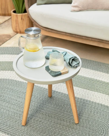 Диван уличный La Forma (ex Julia Grup) Catalina (Бежевый,Серый/ Алюминий,Пена,Веревка,Акация)