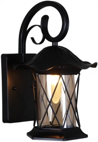 Настенный фонарь уличный Reluce 08281-9.2-001U BK (220V, фонарь, IP44)