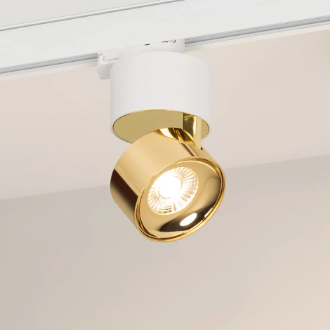 Трековый светильник светодиодный SP-PLURIO-TRACK-4TR-R77-9W Day4000 (WH-BRS, 36 deg, 230V) (Arlight, IP20 Металл) 038100