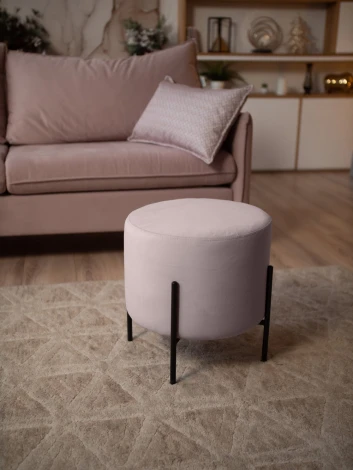 Маленькая радость Пуф круглый на ножках, розовый D1 furniture арт.AAA41674006